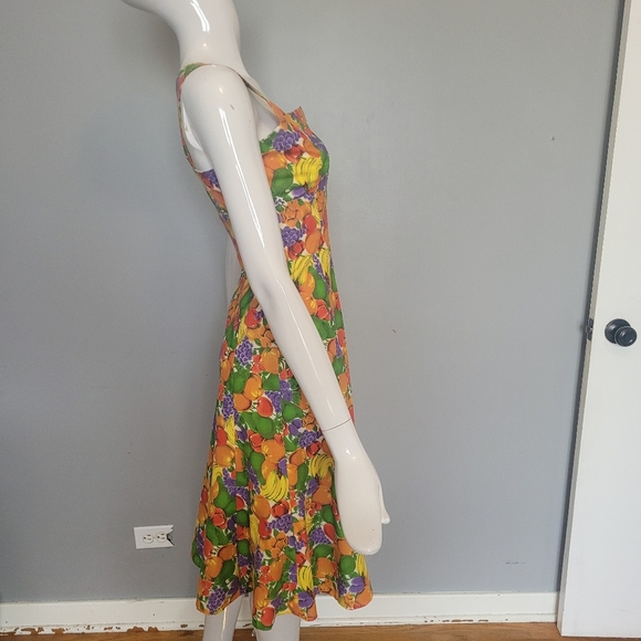 Vintage Handmade Fruity Pinup Dress, VGUC, Approximate Size 6 - Picture 3 of 8